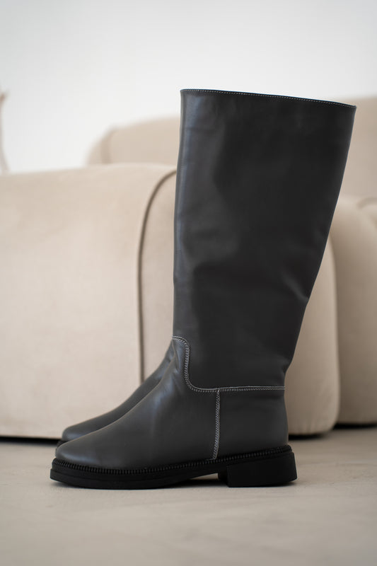 Чоботи з натуральної шкіри «Графіт»