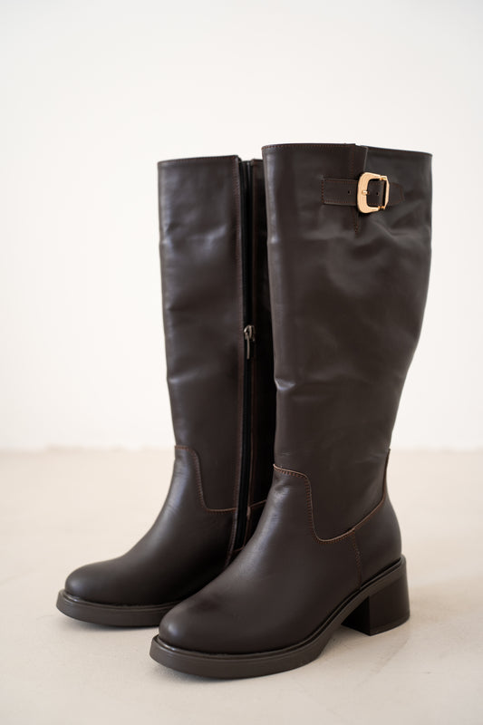 Чоботи з натуральної шкіри «Шоколад»