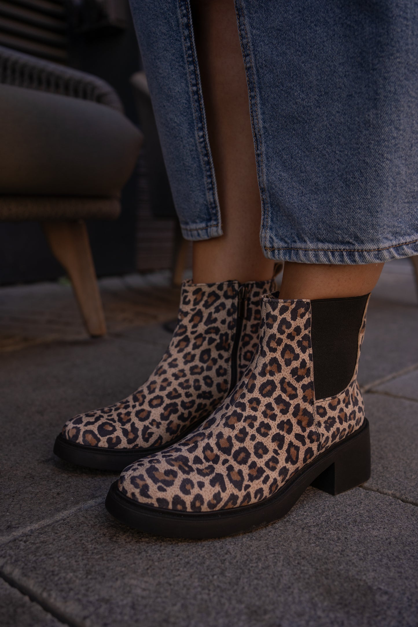 Women's Chelsea Boots in Leopard Suede