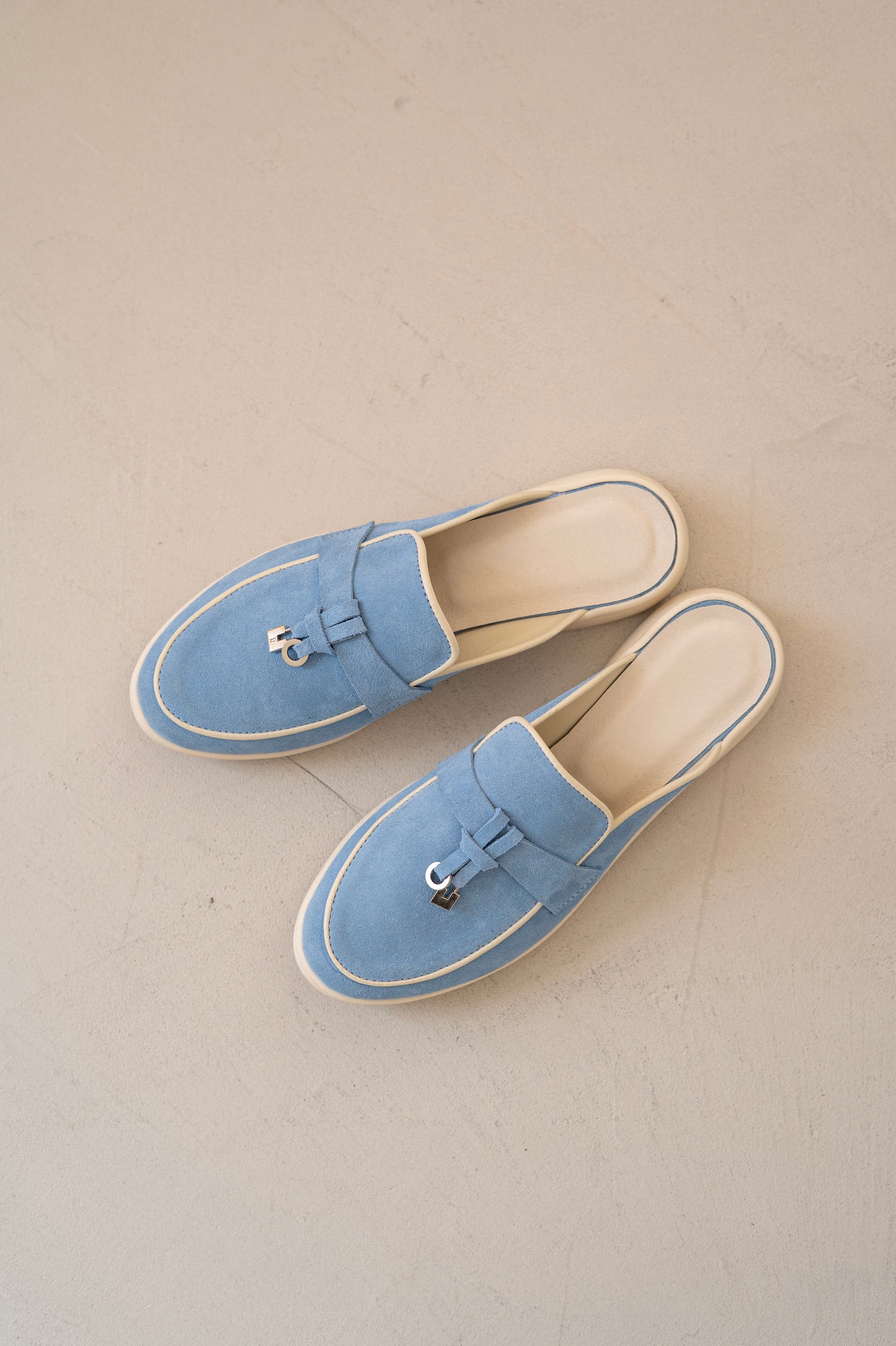 Chic Blue Suede Slip-On Loafers