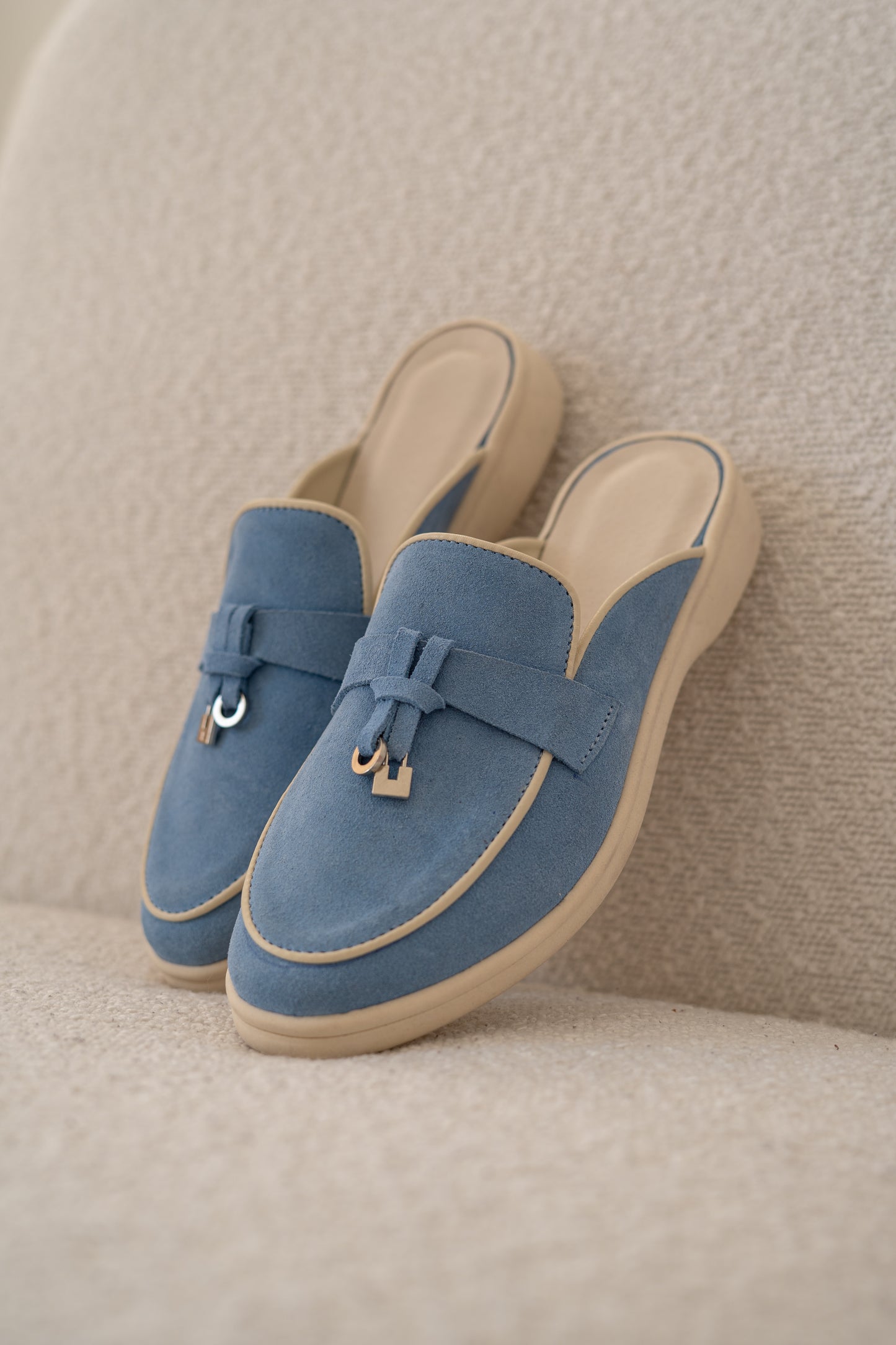Chic Blue Suede Slip-On Loafers