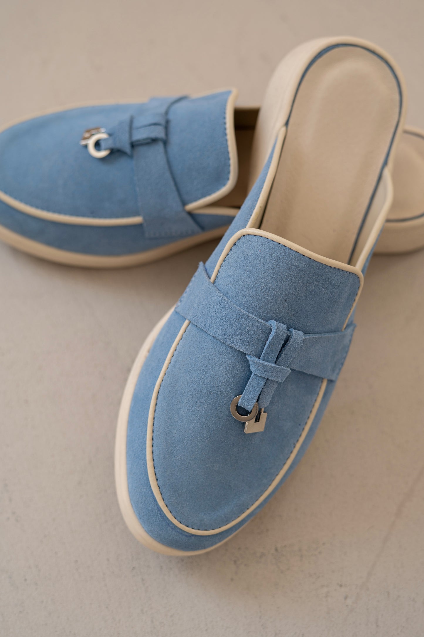 Chic Blue Suede Slip-On Loafers
