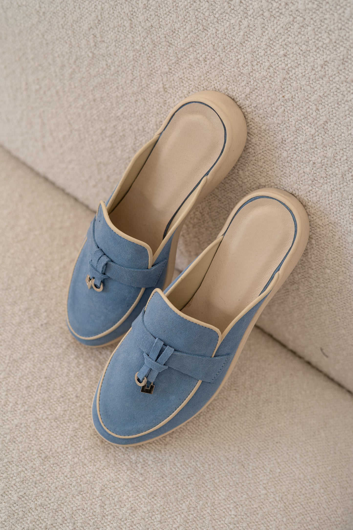 Chic Blue Suede Slip-On Loafers
