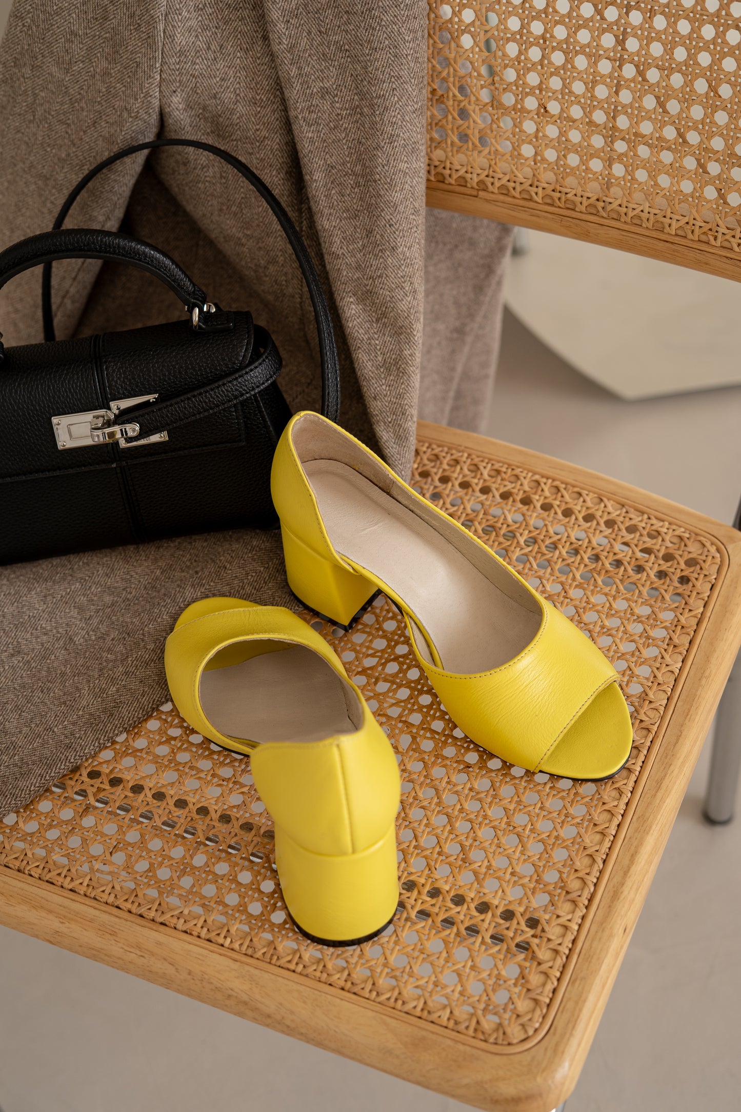 Bright Yellow Heeled Shoes