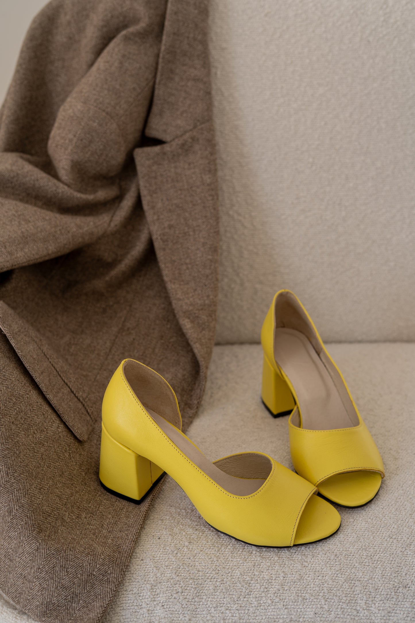 Bright Yellow Heeled Shoes