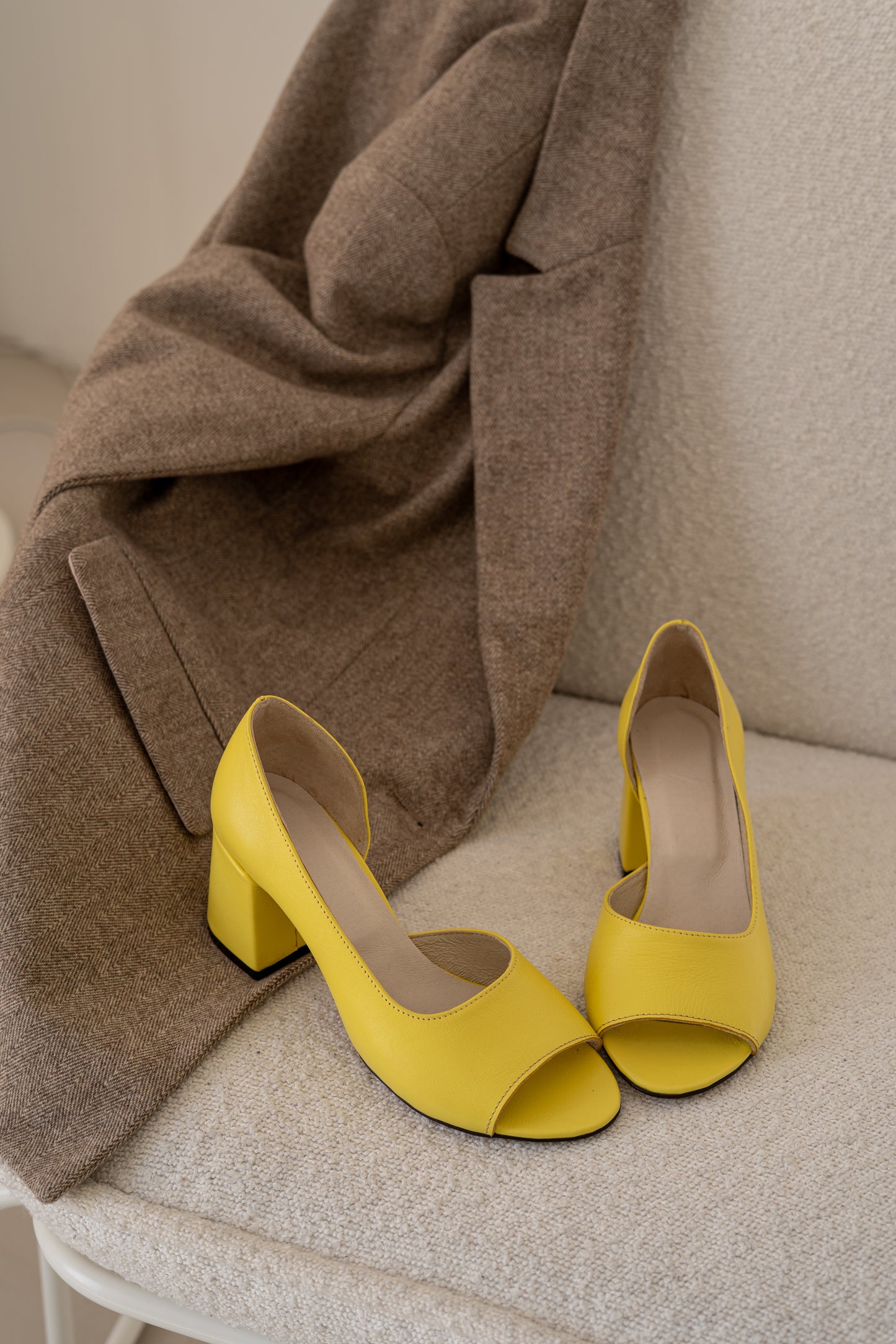 Bright Yellow Heeled Shoes
