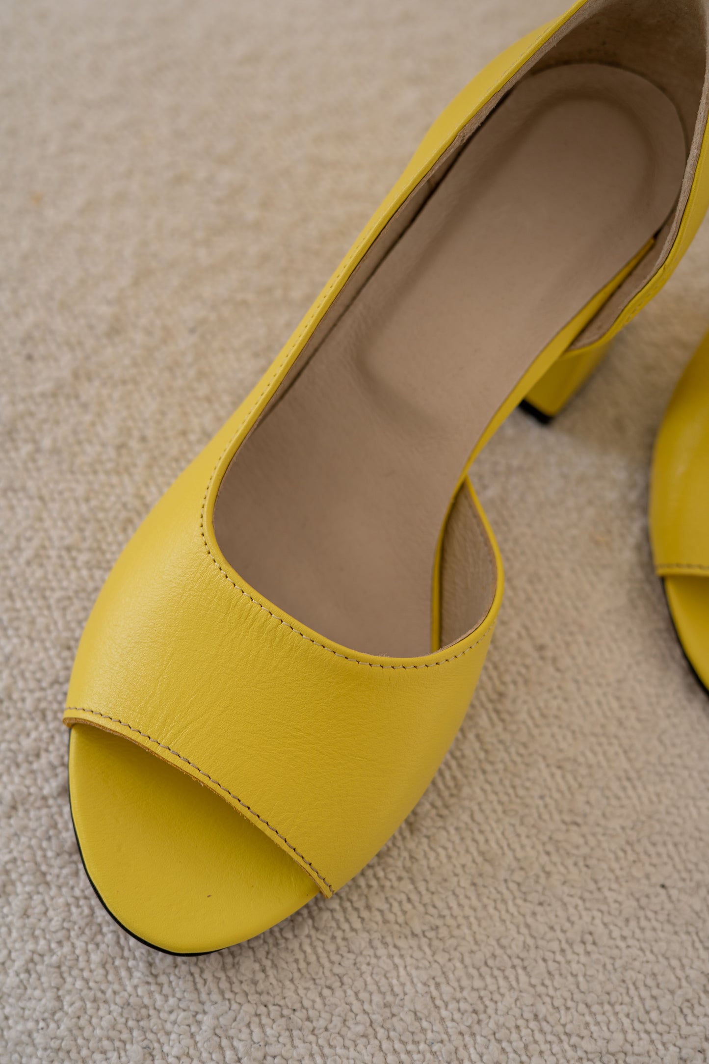 Bright Yellow Heeled Shoes