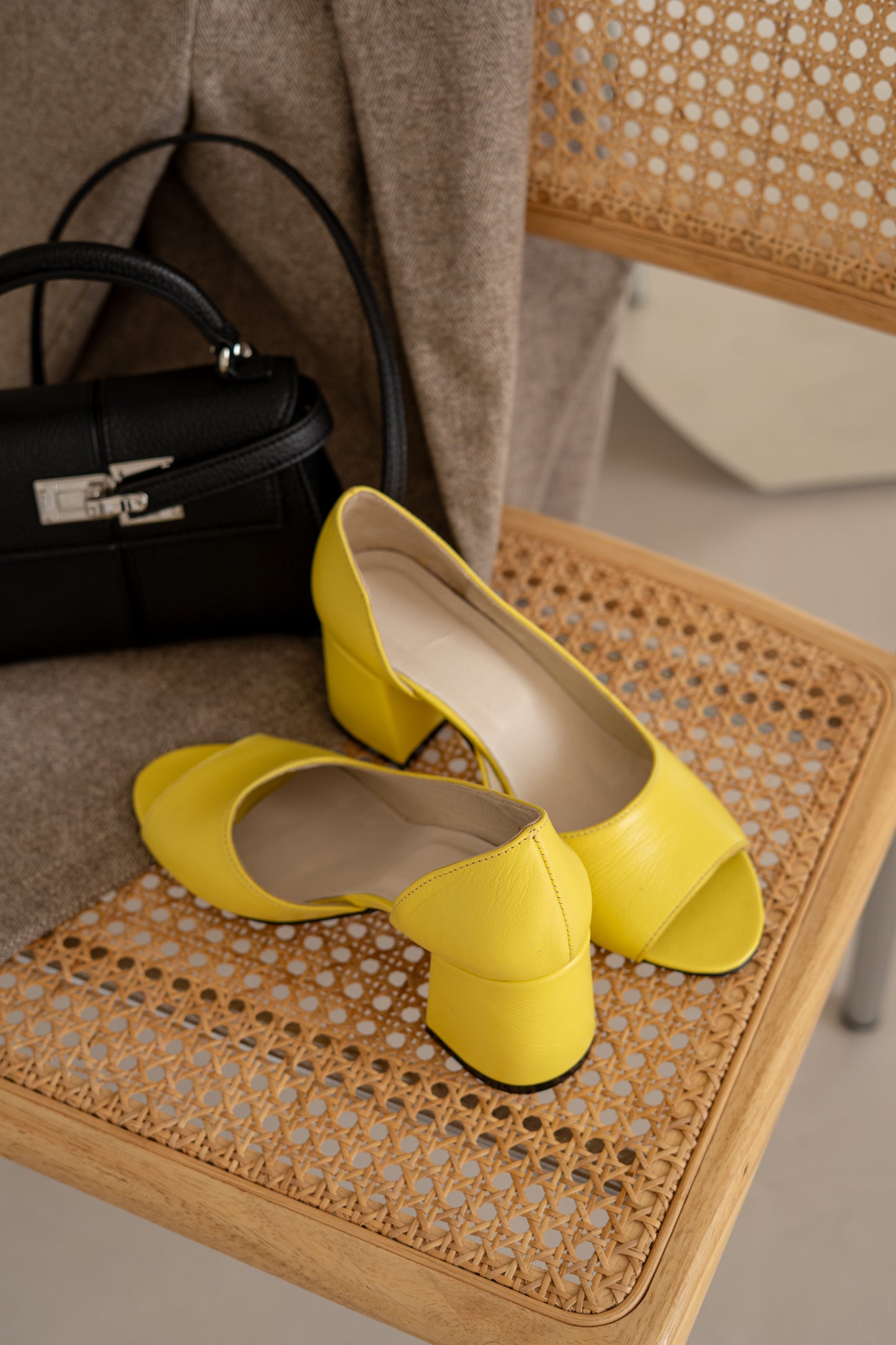 Bright Yellow Heeled Shoes