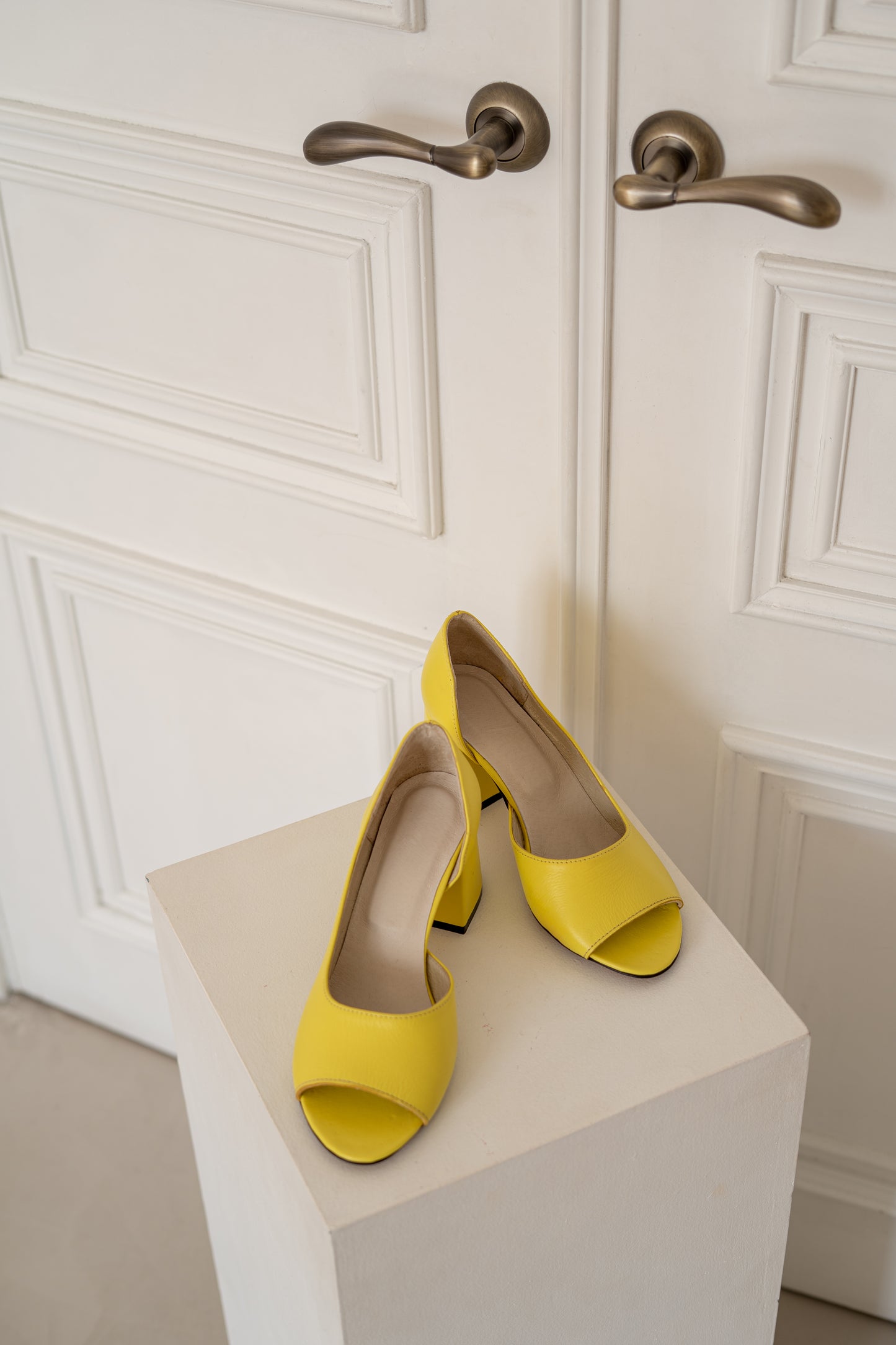 Bright Yellow Heeled Shoes