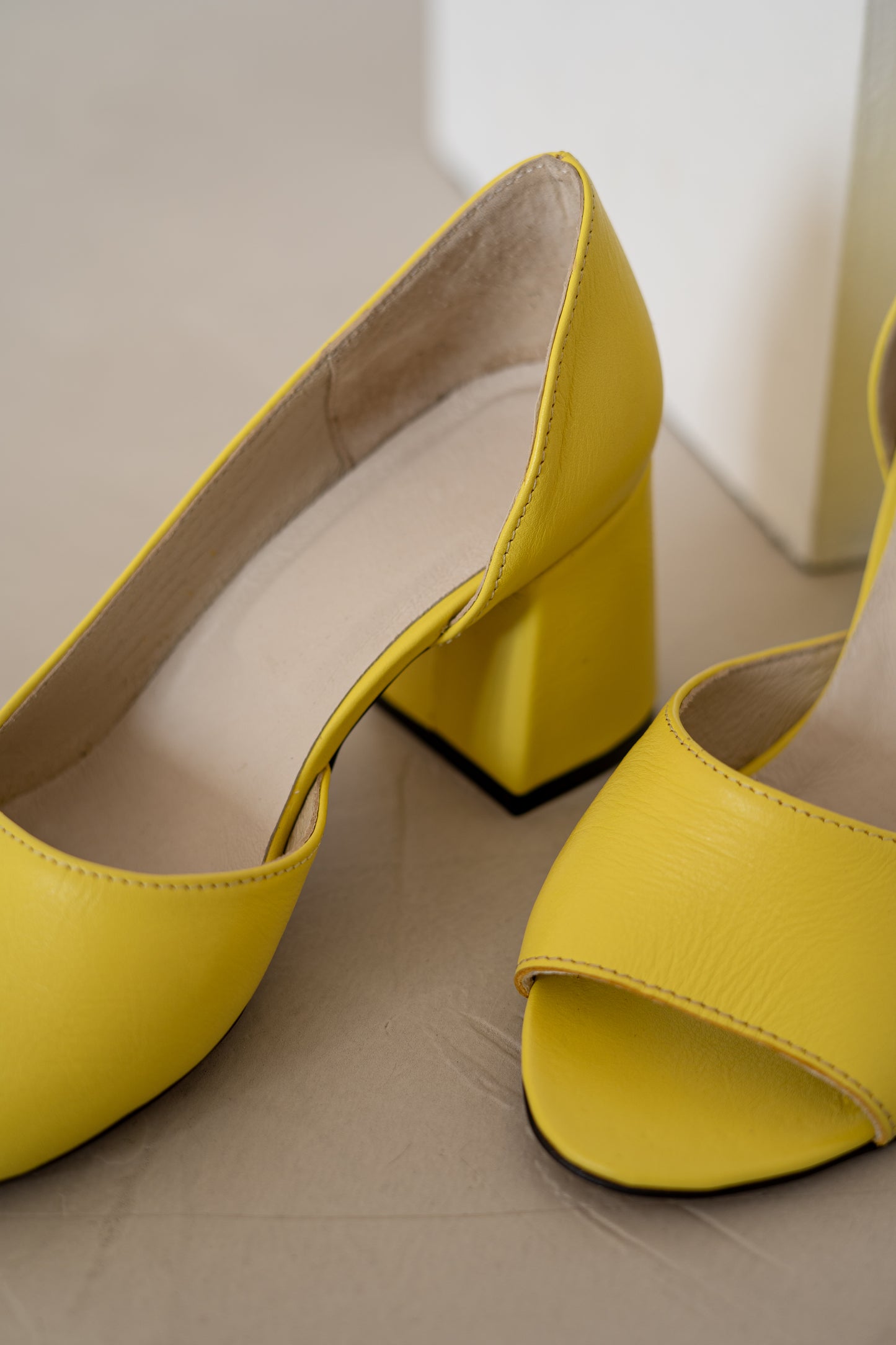 Bright Yellow Heeled Shoes